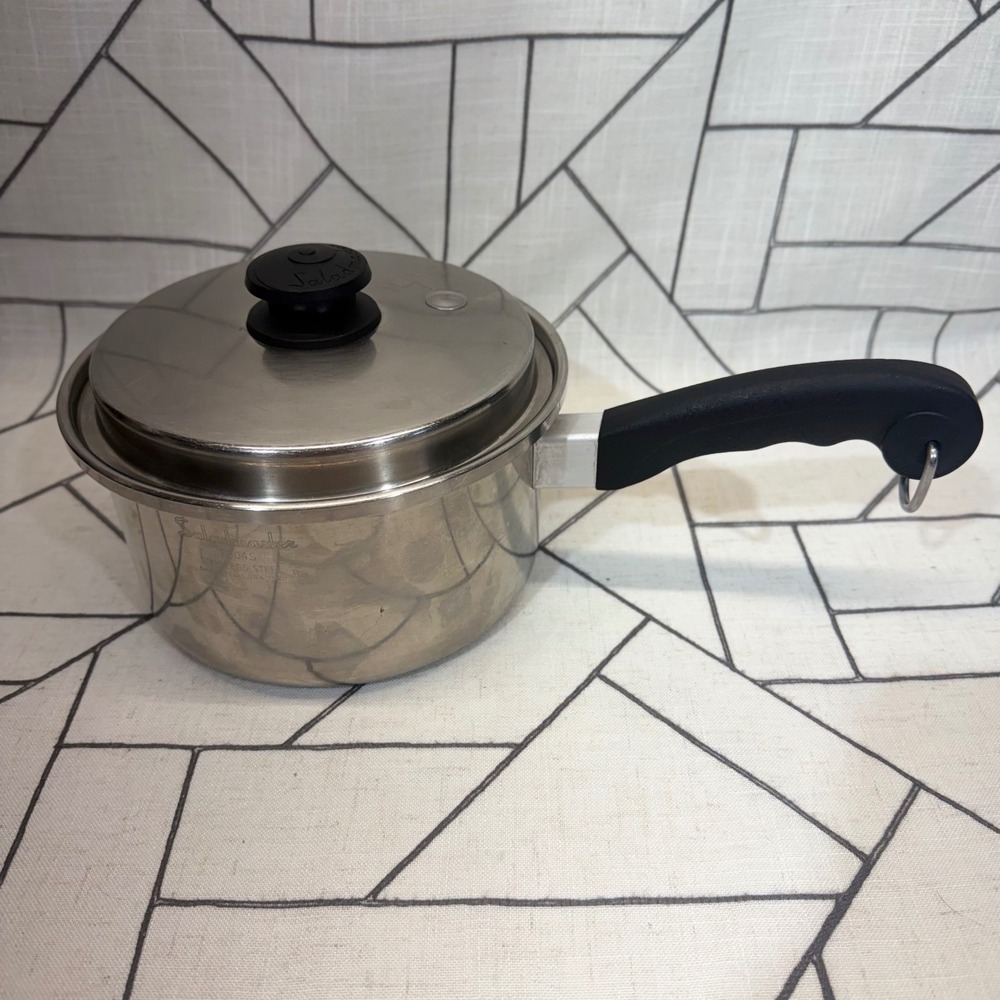 Saladmaster Saucepan Silver T304S Stainless Steel Vapo-Valve Lid USA 2 quart
